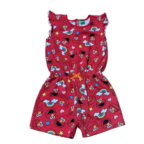 Sesame Street Red Elmo Romper Rainbow Girls size 7/8 - Picture 3 of 6